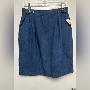Talbots VTG Classic Blue Denim  Pencil Skirt with pockets Size 14